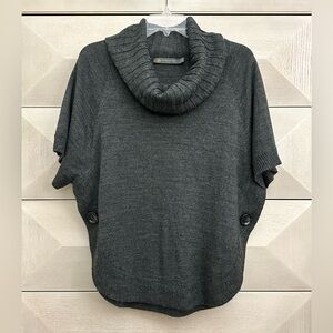 Outback Red Dark Gray Knit Top Poncho Style -Size M